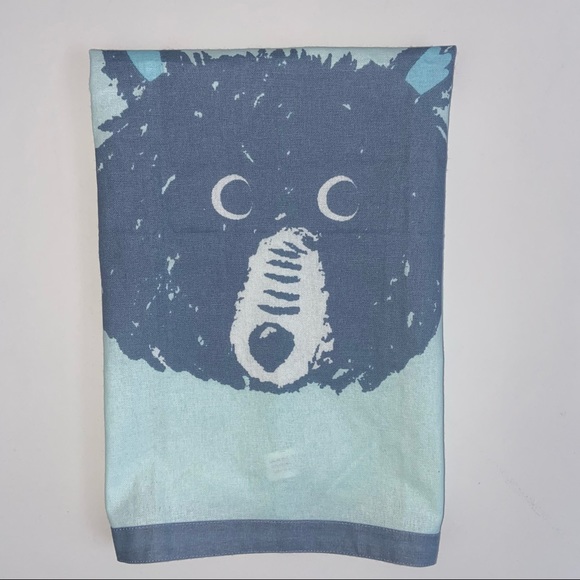 Peking Handicraft Light Blue Bear Cotton Hand Towel Tea 18x25” Hanging Loop - Picture 4 of 9